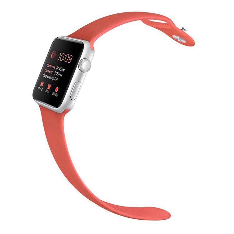 Watch Strap for Apple Watch Series 10 42mm / 9 8 7 41mm / SE (2023) SE (2022) SE 6 5 4 40mm / 3 2 1 38mm Silicone Watchband (Lengthen Size) - Watermelon Red
