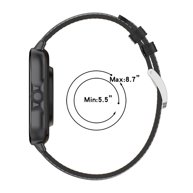 For Huami Amazfit GTS 4 Mini / Bip 3 Pro / Bip 3 / Samsung Galaxy Watch 5 / 4 Watch Band Top Layer Cowhide Leather 20mm Wrist Strap - Deep Pink