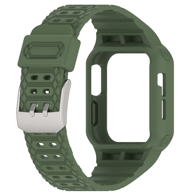 TPE Watch Strap for Apple Watch Ultra 49mm Integral Watch Band with Case - Midnight Green
