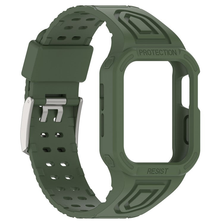 TPE Watch Strap for Apple Watch Ultra 49mm Integral Watch Band with Case - Midnight Green