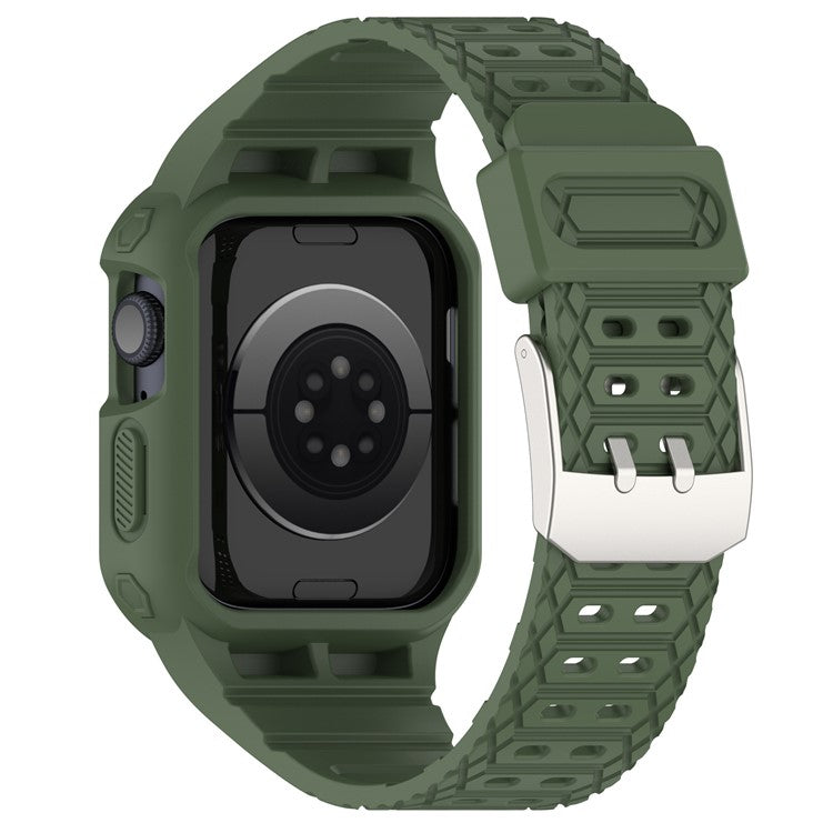 TPE Watch Strap for Apple Watch Ultra 49mm Integral Watch Band with Case - Midnight Green