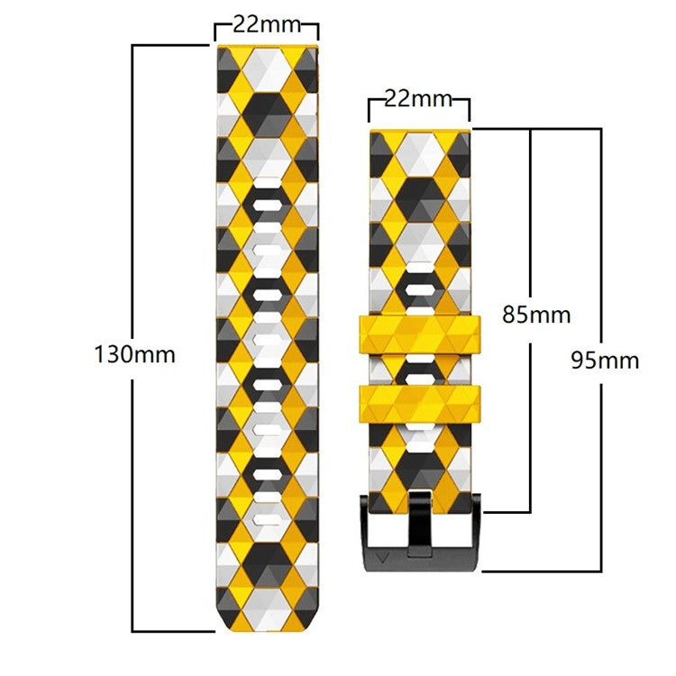 For Garmin Fenix 7 / Descent G1 / Epix Gen2 Silicone Watch Band Football Pattern 22mm Watch Strap - Orange