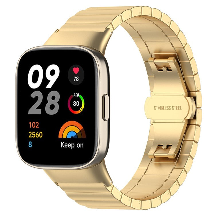 Watch Strap for Xiaomi Redmi Watch 3 / Mi Watch Lite 3 Watchband 20mm Stainless Steel Wristband - Gold