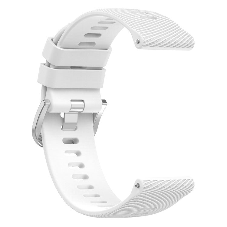 For Garmin Forerunner 256S Silicone Watch Strap 18mm Cross Stripe Replacement Strap - White