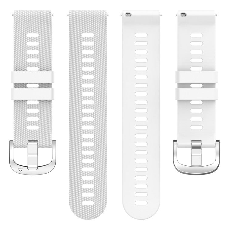 For Garmin Forerunner 256S Silicone Watch Strap 18mm Cross Stripe Replacement Strap - White