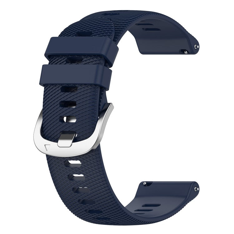 For Garmin Forerunner 256S Silicone Watch Strap 18mm Cross Stripe Replacement Strap - Midnight Blue
