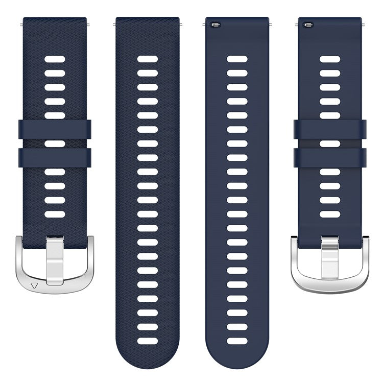 For Garmin Forerunner 256S Silicone Watch Strap 18mm Cross Stripe Replacement Strap - Midnight Blue