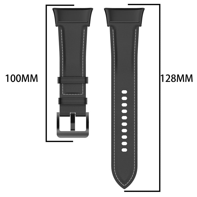 For Xiaomi Redmi Watch 3 Watch Band Genuine Cow Leather Adjustable Wrist Strap - Coffee