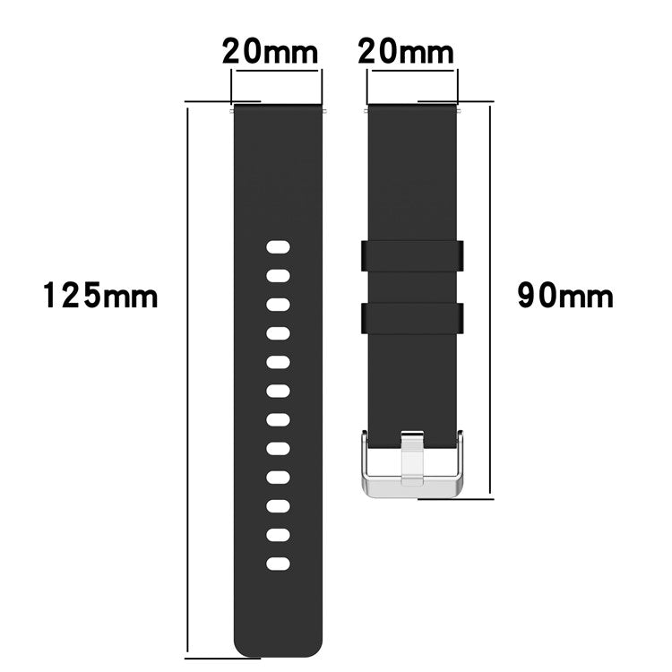 Silicone Watch Band for Garmin Venu / Venu 2 Plus / Venu Sq / Venu Sq 2 , 20mm Watch Strap with Silver Stainless Steel Buckle - Light Pink