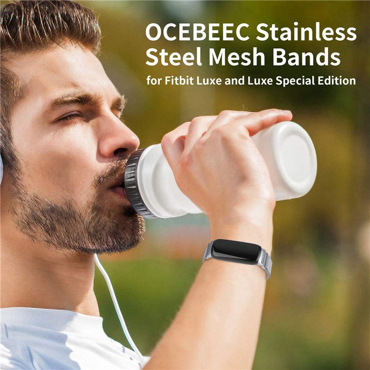 For Fitbit Inspire 3 Stainless Steel Smart Watch Band Magnetic Milanese Metal Mesh Strap - Silver