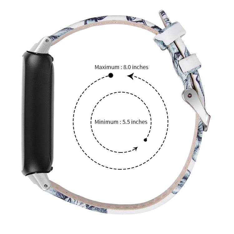 For Fitbit Inspire 3 Replacement Watch Strap Stitching Lines Top Layer Genuine Leather Wrist Band - Style E