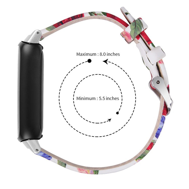 For Fitbit Inspire 3 Replacement Watch Strap Stitching Lines Top Layer Genuine Leather Wrist Band - Style H