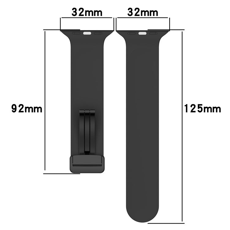 Waxy Cowhide Leather Watchband for Apple Watch Series 10 42mm / 9 8 7 41mm / SE (2023) SE (2022) SE 6 5 4 40mm / 3 2 1 38mm Bi-Color Silicone Strap Magnetic Buckle - Black / Grey