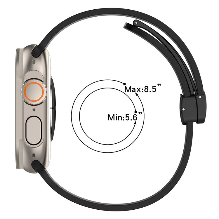 Waxy Cowhide Leather Watchband for Apple Watch Series 10 42mm / 9 8 7 41mm / SE (2023) SE (2022) SE 6 5 4 40mm / 3 2 1 38mm Bi-Color Silicone Strap Magnetic Buckle - Black / Grey