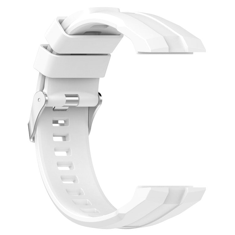 For Huawei Watch GT Cyber Silicone Watch Bands Watch Strap Replacement with Screws + Tool - White