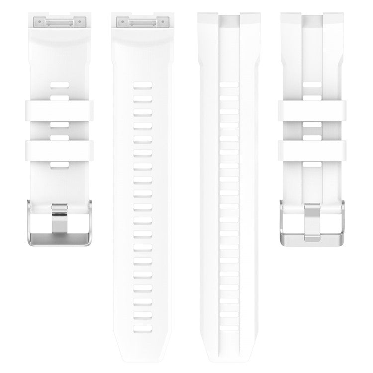 For Huawei Watch GT Cyber Silicone Watch Bands Watch Strap Replacement with Screws + Tool - White
