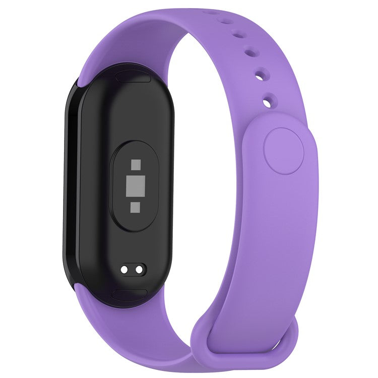 For Xiaomi Smart Band 9 NFC / 9 / 8 NFC / 8 Solid Color Silicone Watch Strap Replacement Wrist Band - Purple