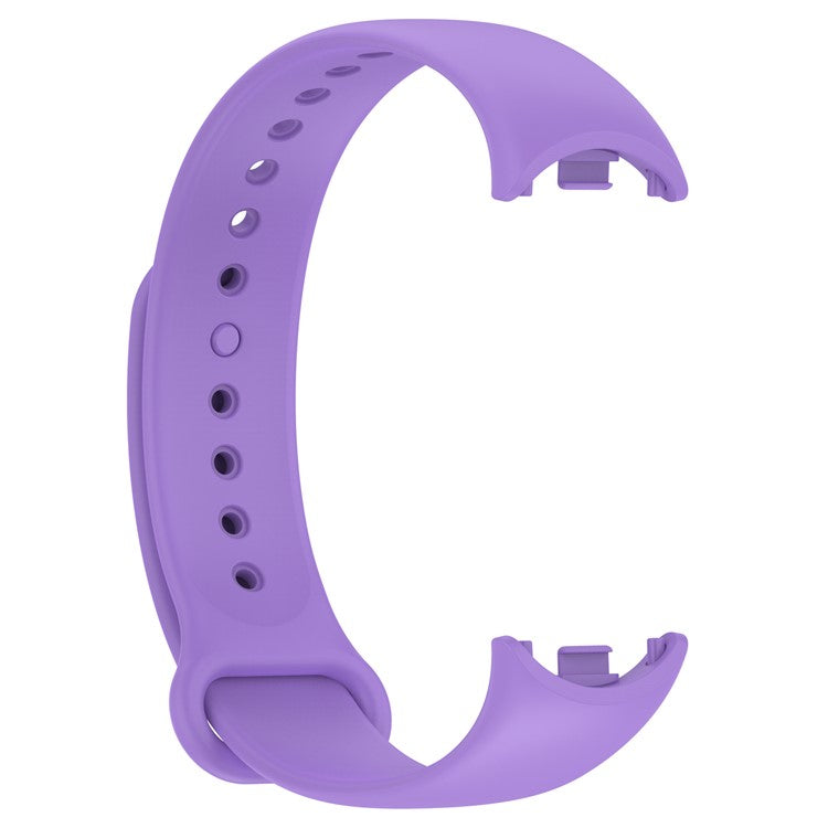 For Xiaomi Smart Band 9 NFC / 9 / 8 NFC / 8 Solid Color Silicone Watch Strap Replacement Wrist Band - Purple