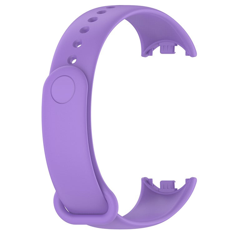 For Xiaomi Smart Band 9 NFC / 9 / 8 NFC / 8 Solid Color Silicone Watch Strap Replacement Wrist Band - Purple