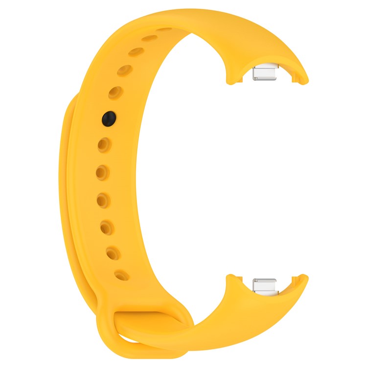 For Xiaomi Smart Band 9 NFC / 9 / 8 NFC / 8 Silicone Watch Strap Wrist Band with Stainless Steel Connector - Yellow