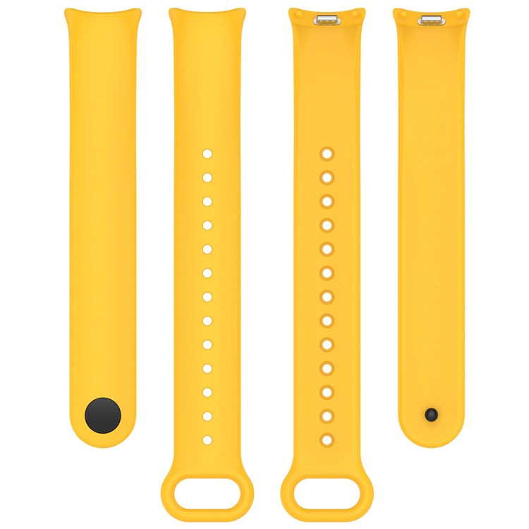 For Xiaomi Smart Band 9 NFC / 9 / 8 NFC / 8 Silicone Watch Strap Wrist Band with Stainless Steel Connector - Yellow