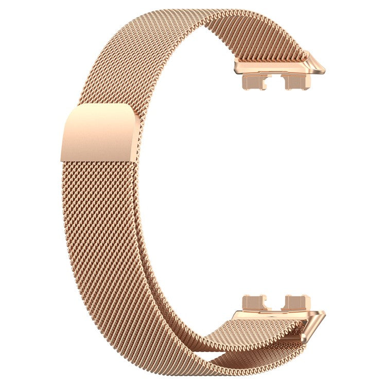 Mesh Style Watch Strap For Huawei Band 8 / Band 8 NFC / Band 9 / Band 9 NFC Milanese Metal Smart Band Watch Strap Replacement Part - Rose Gold