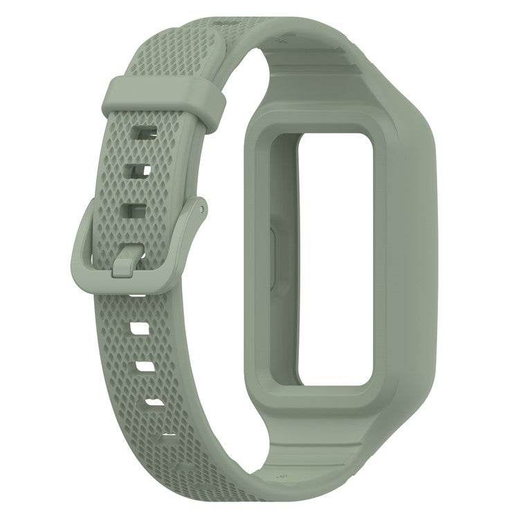 For Huawei Band 6 / 6 Pro / Band 7 / Band 8 / Band 8 NFC / Band 9 / Band 9 NFC / Honor Band 6 / 7 Sports Silicone Watch Band with Case - Light Green