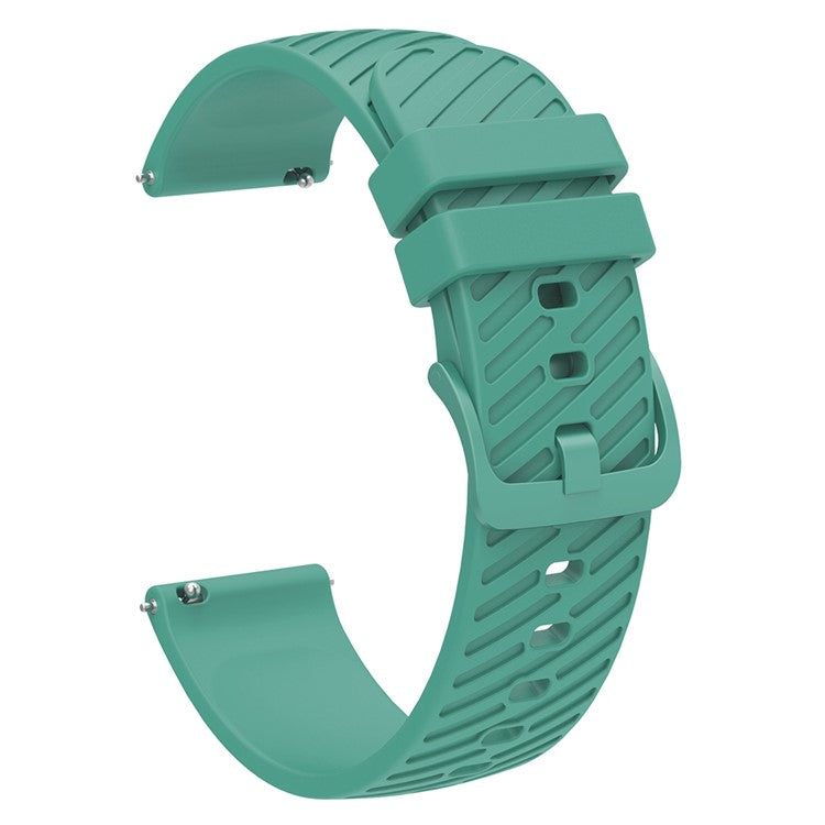 For Samsung Galaxy Watch3 45mm / Gear S3 Classic / S3 Frontier Silicone Strap Textured 22mm Watch Band - Green