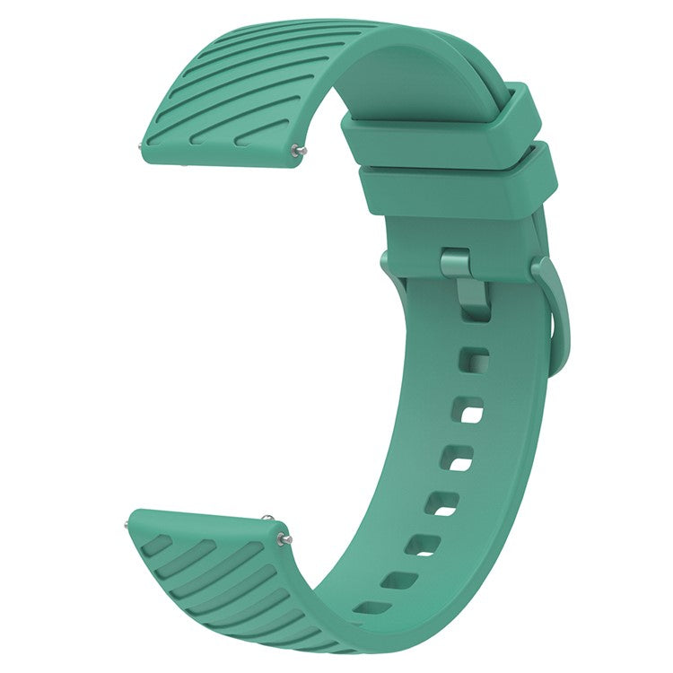 For Samsung Galaxy Watch3 45mm / Gear S3 Classic / S3 Frontier Silicone Strap Textured 22mm Watch Band - Green