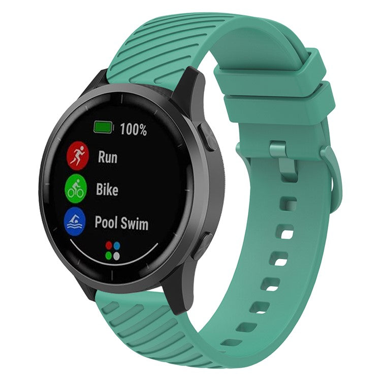 For Samsung Galaxy Watch3 45mm / Gear S3 Classic / S3 Frontier Silicone Strap Textured 22mm Watch Band - Green