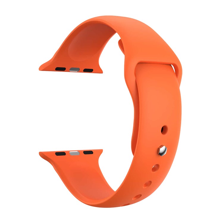 Watch Strap for Apple Watch Series 10 42mm / 9 8 7 41mm / SE (2023) SE (2022) SE 6 5 4 40mm / 3 2 1 38mm Soft Silicone Strap with Hexagonal Stud - Orange