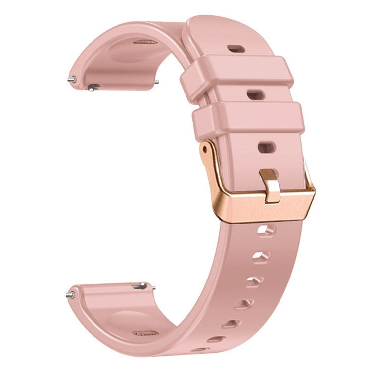 For Huami Amazfit GTR Mini / Bip 3 / Bip 3 Pro Silicone Watchband 20mm Solid Color Replacement Watch Strap - Pink