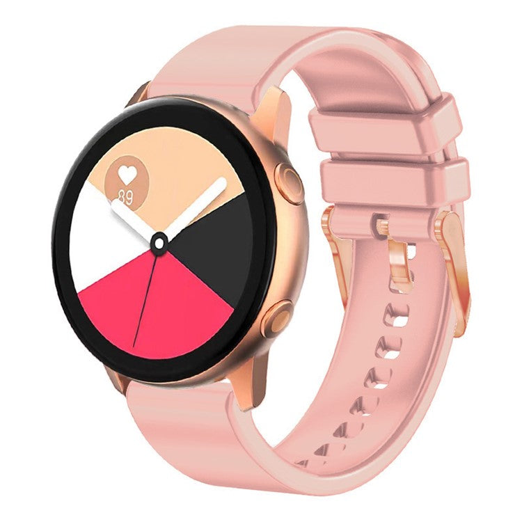 For Huami Amazfit GTR Mini / Bip 3 / Bip 3 Pro Silicone Watchband 20mm Solid Color Replacement Watch Strap - Pink