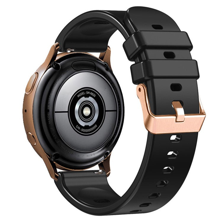 For Huami Amazfit GTR Mini / Bip 3 / Bip 3 Pro Silicone Watchband 20mm Solid Color Replacement Watch Strap - Black