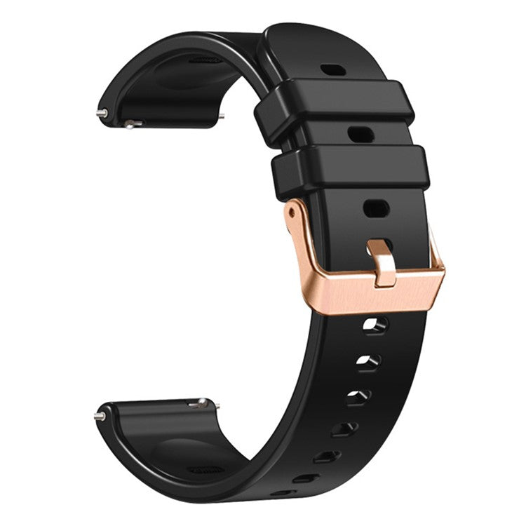 For Huami Amazfit GTR Mini / Bip 3 / Bip 3 Pro Silicone Watchband 20mm Solid Color Replacement Watch Strap - Black