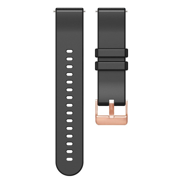 For Huami Amazfit GTR Mini / Bip 3 / Bip 3 Pro Silicone Watchband 20mm Solid Color Replacement Watch Strap - Black