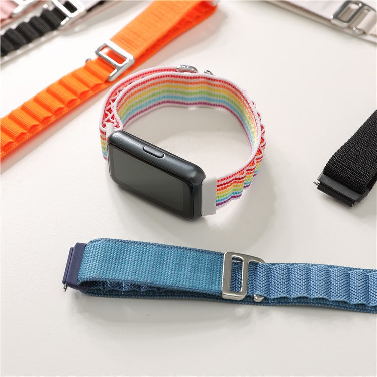 For Huawei Band 7 Replacement Watch Band Nylon Adjustable Wrist Strap - Starlight