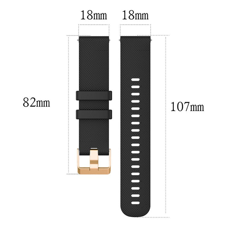 18mm Watch Band for Garmin Forerunner 265S / 255S / Venu 2S Textured Silicone Replacement Watch Strap - Pink