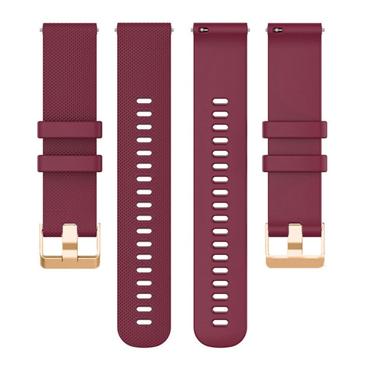 18mm Watch Band for Garmin Forerunner 265S / 255S / Venu 2S Textured Silicone Replacement Watch Strap - Wine Red