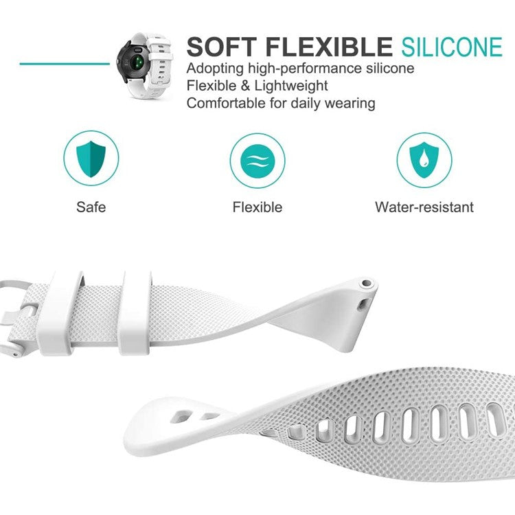 18mm Watch Band for Garmin Forerunner 265S / 255S / Venu 2S Textured Silicone Replacement Watch Strap - Wine Red