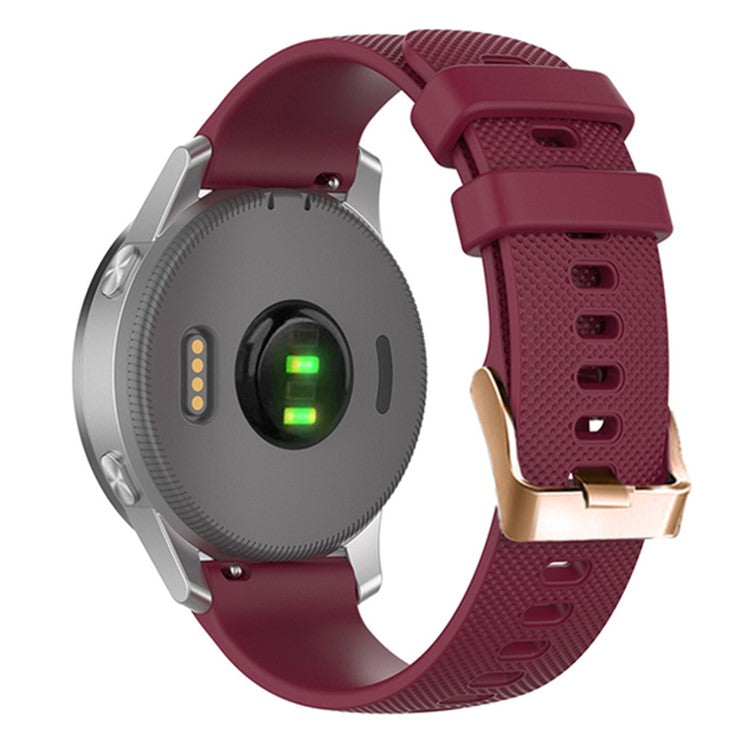 For Huami Amazfit GTR Mini / Bip 3 / Bip 3 Pro Texture Watch Strap 20mm Replacement Silicone Watch Band - Wine Red