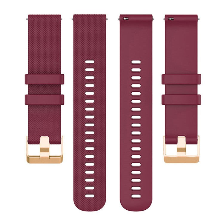 For Huami Amazfit GTR Mini / Bip 3 / Bip 3 Pro Texture Watch Strap 20mm Replacement Silicone Watch Band - Wine Red