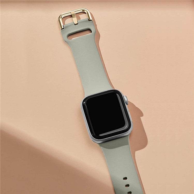Watch Strap for Apple Watch Series 10 42mm / 9 8 7 41mm / SE (2023) SE (2022) SE 6 5 4 40mm / 3 2 1 38mm Silicone Watchband - Rock Grey