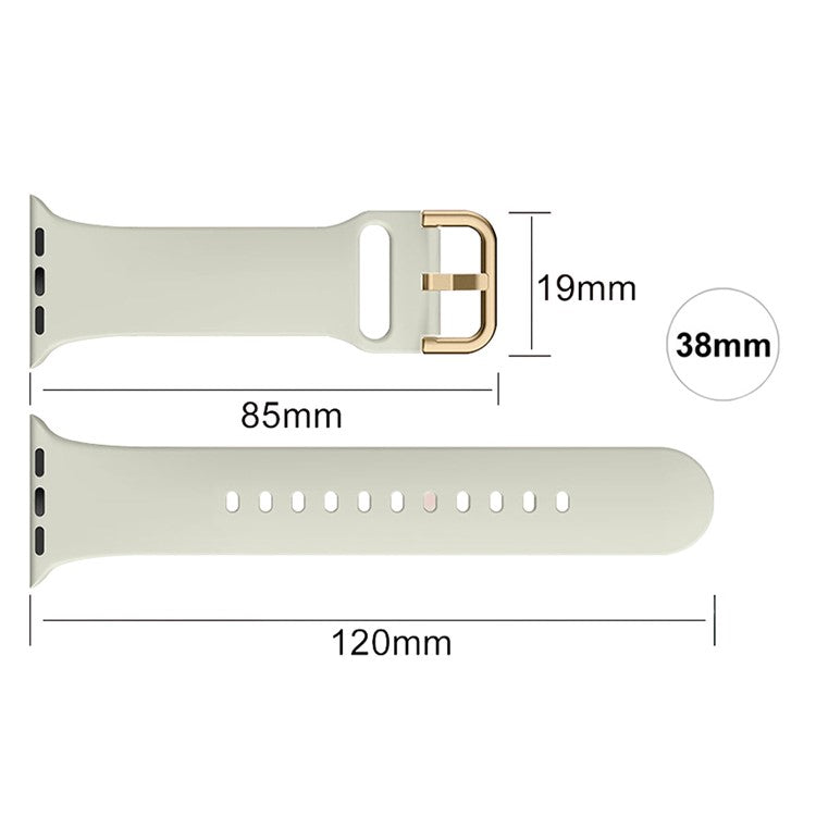 Watch Strap for Apple Watch Series 10 42mm / 9 8 7 41mm / SE (2023) SE (2022) SE 6 5 4 40mm / 3 2 1 38mm Silicone Watchband - Rock Grey