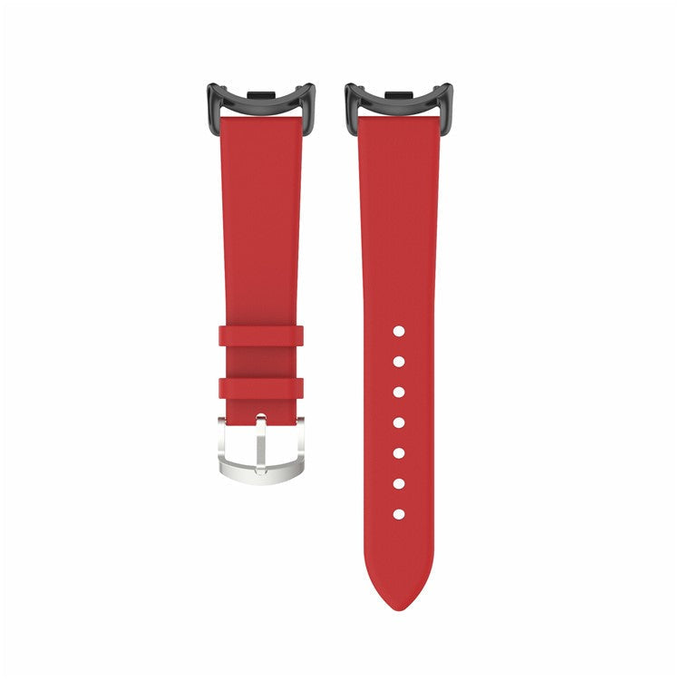 For Xiaomi Mi Band 9 NFC / Mi Band 9 / Smart Band 8 NFC / Smart Band 8 Genuine Cow Leather Watch Bands Replacement Bracelet with Connector - Red