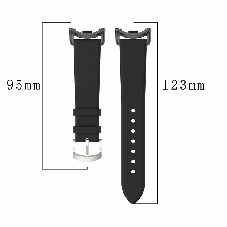 For Xiaomi Mi Band 9 NFC / Mi Band 9 / Smart Band 8 NFC / Smart Band 8 Genuine Cow Leather Watch Bands Replacement Bracelet with Connector - Red
