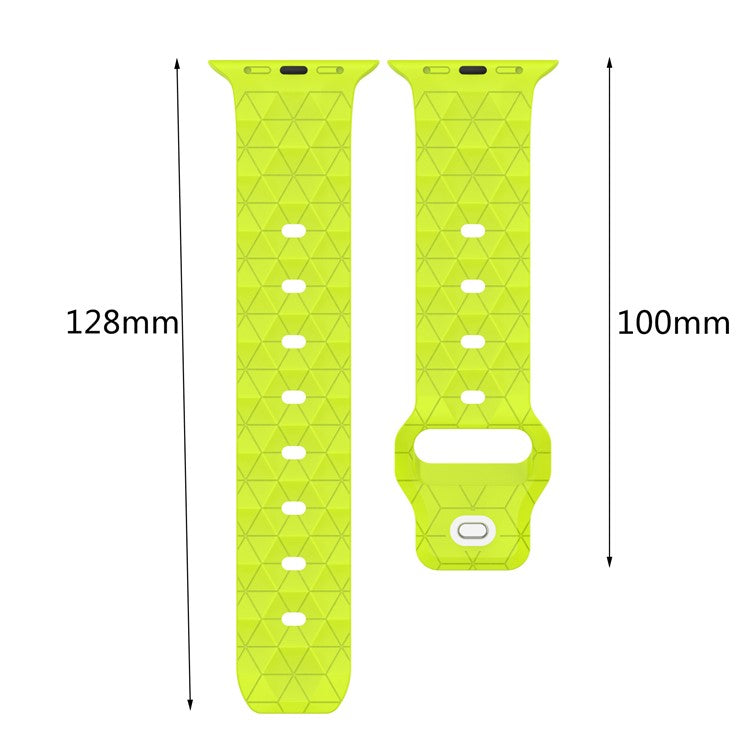 Watch Strap for Apple Watch Series 10 42mm / 9 8 7 41mm / SE (2023) SE (2022) SE 6 5 4 40mm / 3 2 1 38mm Football Pattern Silicone Watch Band - Pink