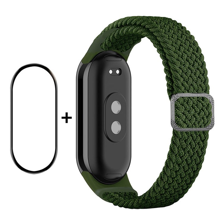 ENKAY HAT-PRINCE For Xiaomi Smart Band 9 NFC / 9 / 8 NFC / 8 Watch Band Nylon Strap with PMMA Film - Green