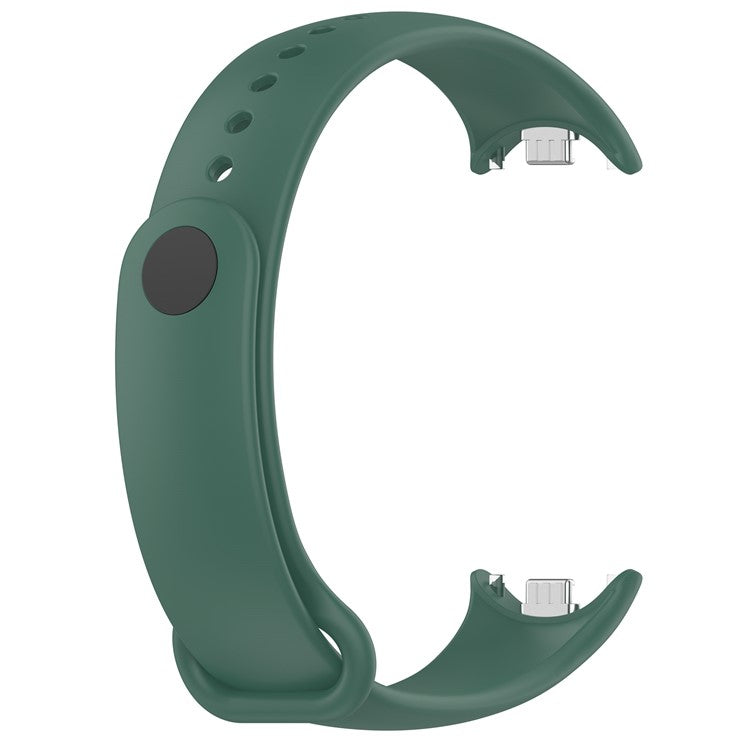 For Xiaomi Smart Band 9 NFC / Band 9 / Band 8 NFC / Band 8 Silicone Watch Bands Strap with Metal Connector - Dark Green