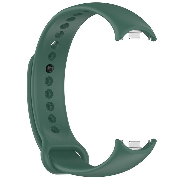 For Xiaomi Smart Band 9 NFC / Band 9 / Band 8 NFC / Band 8 Silicone Watch Bands Strap with Metal Connector - Dark Green
